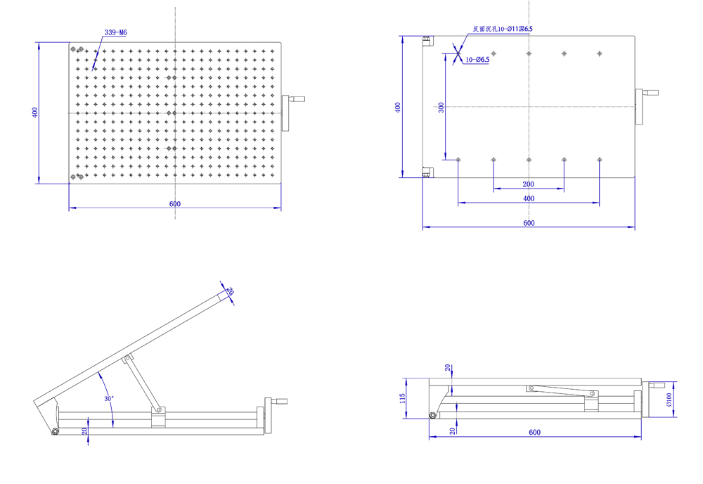 手动倾斜台角度调节平台倾角工作台 PT-QX460