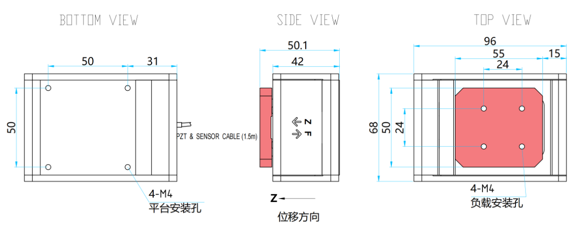 冲压力测量平台Z轴升降台压电陶瓷纳米台NM-10