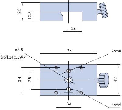 光学滑块 滑台 PK系列 燕尾结构 与PG01系列滑轨配合使用 可锁紧 光学滑块 滑台 PK系列 燕尾结构 与PG01系列滑轨配合使用 可锁紧