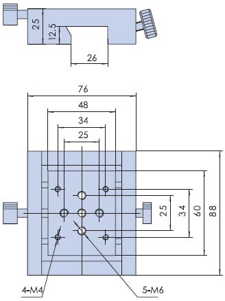 光学滑块 滑台 PK系列 燕尾结构 与PG01系列滑轨配合使用 可锁紧 光学滑块 滑台 PK系列 燕尾结构 与PG01系列滑轨配合使用 可锁紧