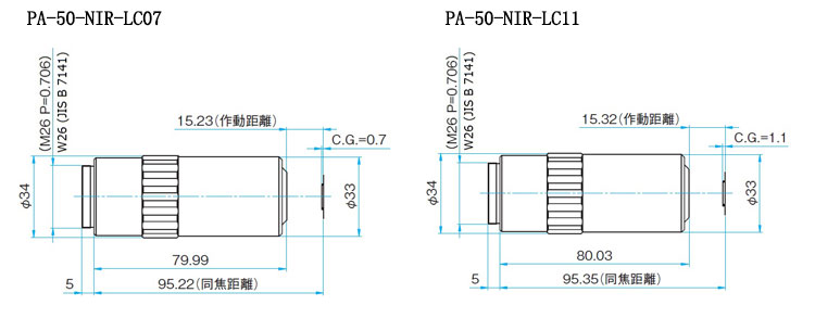 红外物镜 无限远消色差物镜 PA-20-NIR-LC07 红外物镜 无限远消色差物镜 PA-20-NIR-LC07
