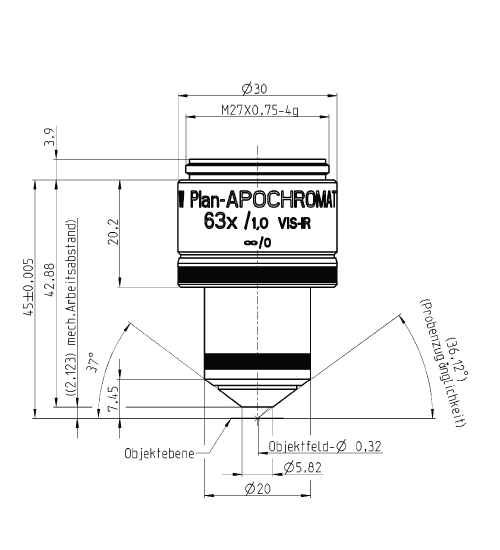 蔡司物镜Objective W Plan-Apochromat 10x/0.5 M27 75mm