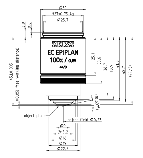蔡司物镜Objective EC Epiplan 5x/0.13 M27 蔡司物镜Objective EC Epiplan 5x/0.13 M27