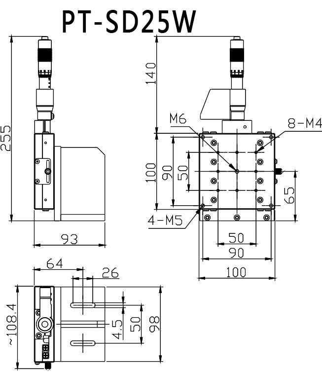 PT-SD25W/25E手动平移台Z轴升降台数显调节升降台 PT-SD25W/25E手动平移台Z轴升降台数显调节升降台