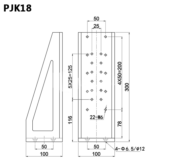 PDV派迪威PJK18直角台固定架用于平台组合多维系统转接板