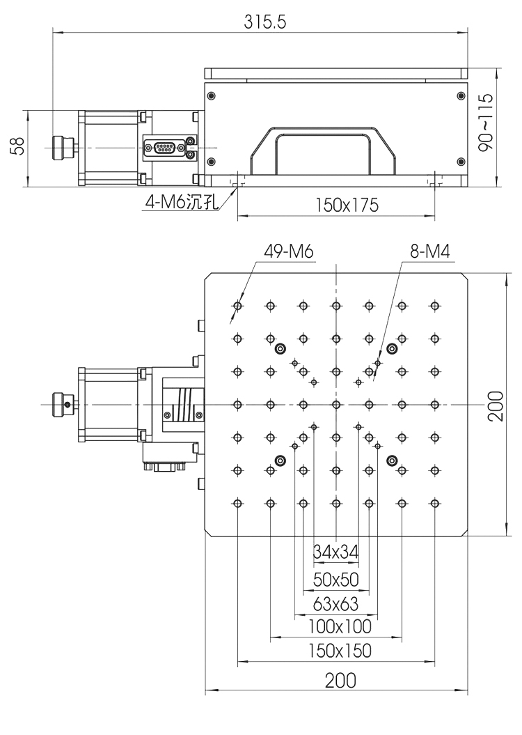 精密型升降台电控垂直升降台Z轴高低调节滑台位移调节 精密型升降台电控垂直升降台Z轴高低调节滑台位移调节
