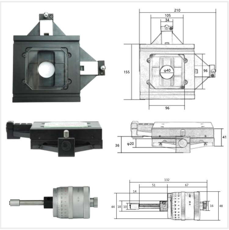 手动调节显微镜载物台 XY测量平台 PT-SC50 手动调节显微镜载物台 XY测量平台 PT-SC50