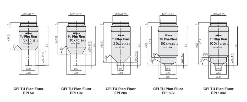 尼康CFI60远场校正亮场镜头 有颜色再现能力 无应变 尼康CFI60远场校正亮场镜头 有颜色再现能力 无应变