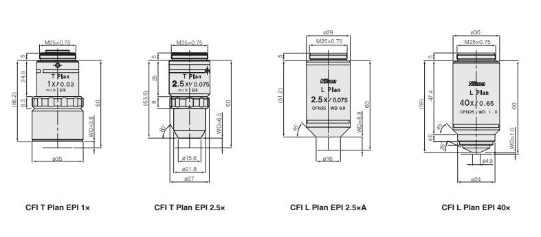 尼康CFI60远场校正亮场镜头 有颜色再现能力 无应变 尼康CFI60远场校正亮场镜头 有颜色再现能力 无应变