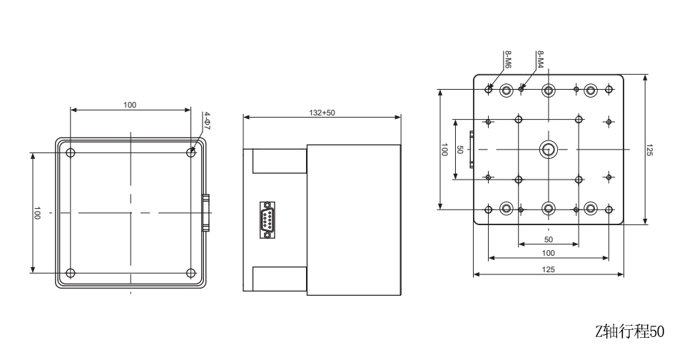 派迪威PT-XYZ5050 电动三维位移台 升降台 派迪威PT-XYZ5050 电动三维位移台 升降台