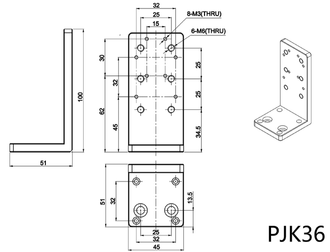 直角转接件 转台 连接件 固定块 角度固定器PJK36-39 直角转接件 转台 连接件 固定块 角度固定器PJK36-39
