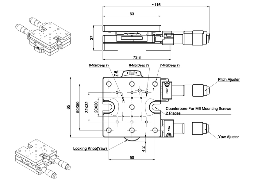 俯仰旋转台 位移台 微分头调节PT-QX1201M 俯仰旋转台 位移台 微分头调节PT-QX1201M