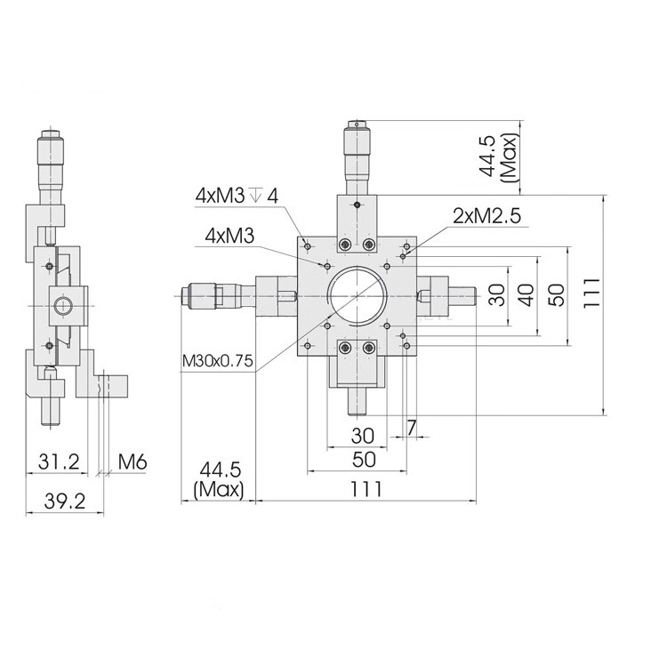 PT-M30两维平移调整镜架 光学镜片微调夹持器 实验室光具座