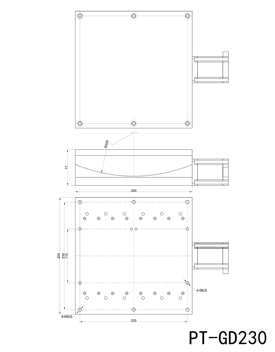 精密型电动角位台大负载150kg大台面280*280mm弧度台正负5度俯仰