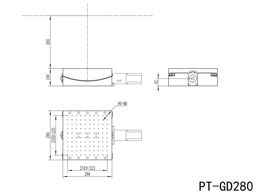 精密型电动角位台大负载150kg大台面280*280mm弧度台正负5度俯仰