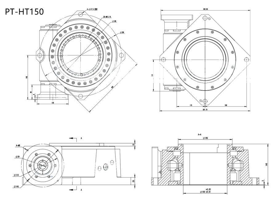 高精度重负载电动旋转平台 中空转台 中空高速转台PT-HT100 高精度重负载电动旋转平台 中空转台 中空高速转台PT-HT100