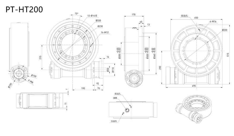 高精度重负载电动旋转平台 中空转台 中空高速转台PT-HT100 高精度重负载电动旋转平台 中空转台 中空高速转台PT-HT100