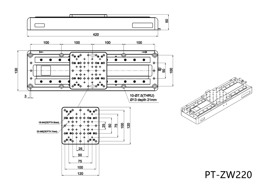 PT-ZW220高精度直驱电控平移台 长行程220、300mm PT-ZW220高精度直驱电控平移台 长行程220、300mm