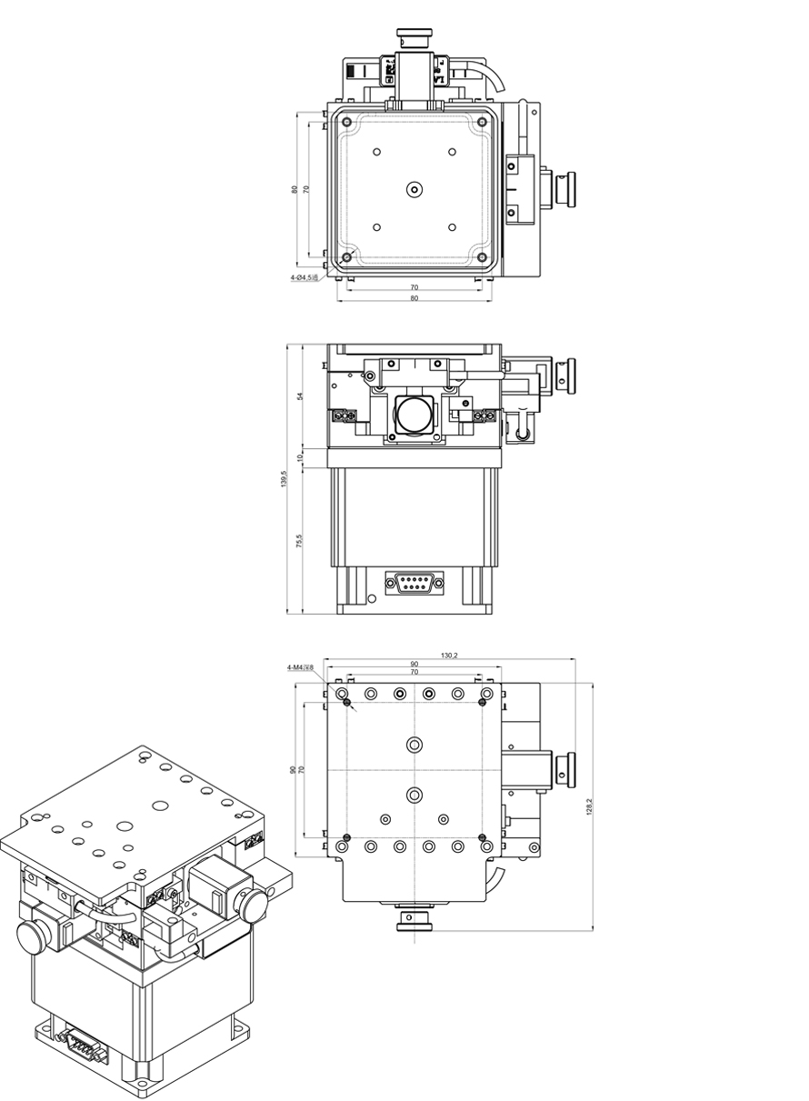 高精度电动三维台 升降台 平移台 组合台PT-XYZ30 PT-XYZ30M 高精度电动三维台 升降台 平移台 组合台PT-XYZ30 PT-XYZ30M