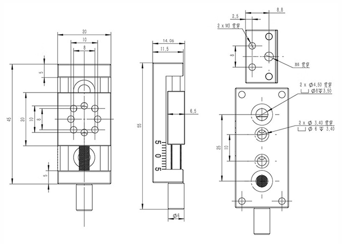 手动平移台/四维位移台/线性滑台/拉伸台PT-SD10(四轴拉伸) 手动平移台/四维位移台/线性滑台/拉伸台PT-SD10(四轴拉伸)