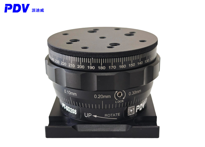 360°手动旋转升降台 26mm垂直调整光学实验位移台 PT-SD208 360°手动旋转升降台 26mm垂直调整光学实验位移台 PT-SD208