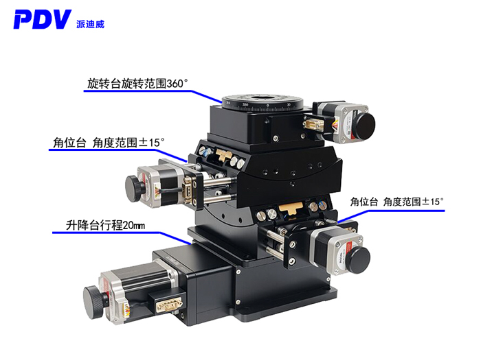电动四维调节台俯仰偏航旋转升降调节台GD148+GD312XY+PX110-100 电动四维调节台俯仰偏航旋转升降调节台GD148+GD312XY+PX110-100